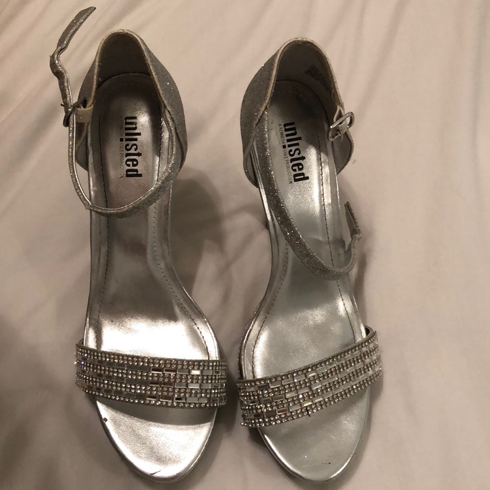 Sparkly silver heels